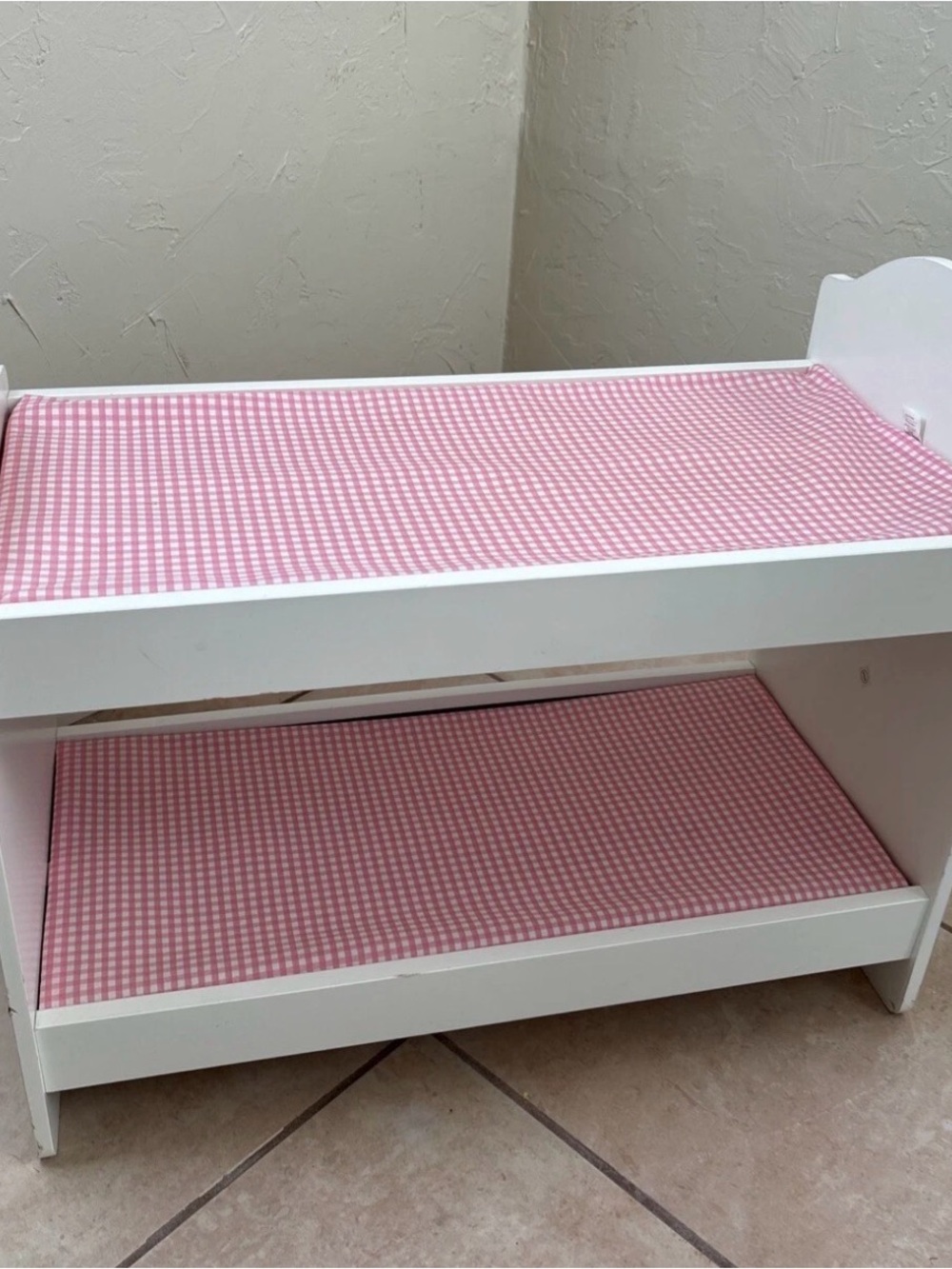 Doll Bunk Bed with Bedding  Fits 18 to 20-Inch Dolls - White Pink American Girl